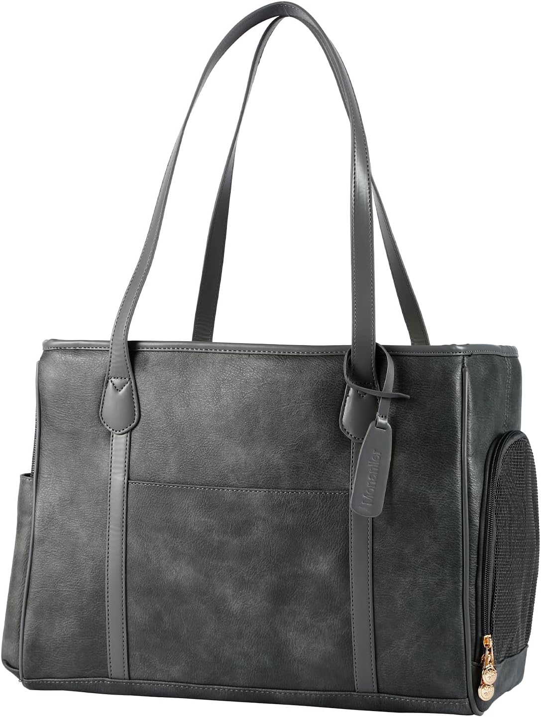 Stylish Dog Purse Carrier, Leather Pet Carrier Bag for Small Dogs Cats Puppy, Airline Approved Soft-Sided Carrier Brown - Image 36