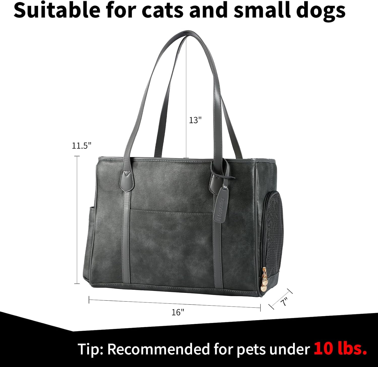 Stylish Dog Purse Carrier, Leather Pet Carrier Bag for Small Dogs Cats Puppy, Airline Approved Soft-Sided Carrier Brown - Image 37