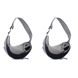 2 PCS Pet Carrier Bag Sightseeing Pet Carrier 40.00X9.00X25.00CM Black