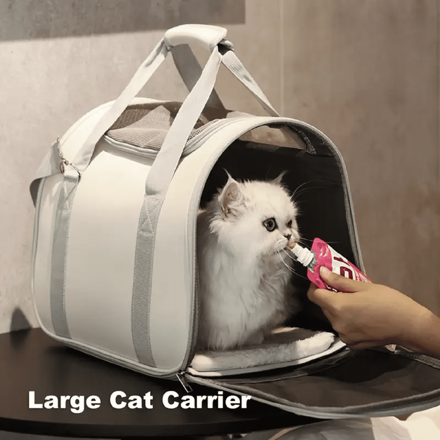 Generic Soft Sided Cat Carrier Bag, Breathable Ventilated Oxford Pet Travel Tote for Car Rides & Vet Visits, Comfortable Portable Kitty Kennel, 15 lb Capacity - Image 2