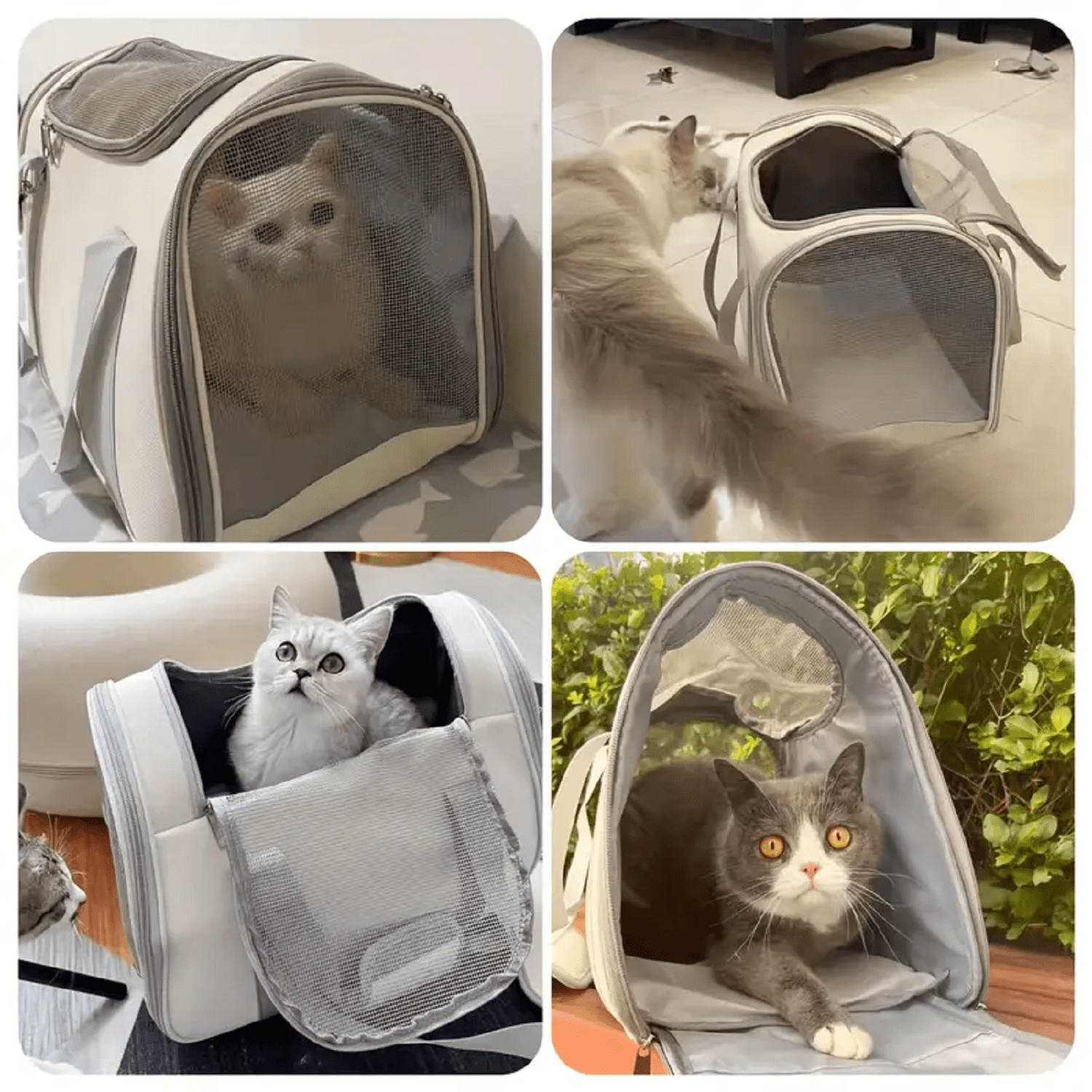 Generic Soft Sided Cat Carrier Bag, Breathable Ventilated Oxford Pet Travel Tote for Car Rides & Vet Visits, Comfortable Portable Kitty Kennel, 15 lb Capacity - Image 4