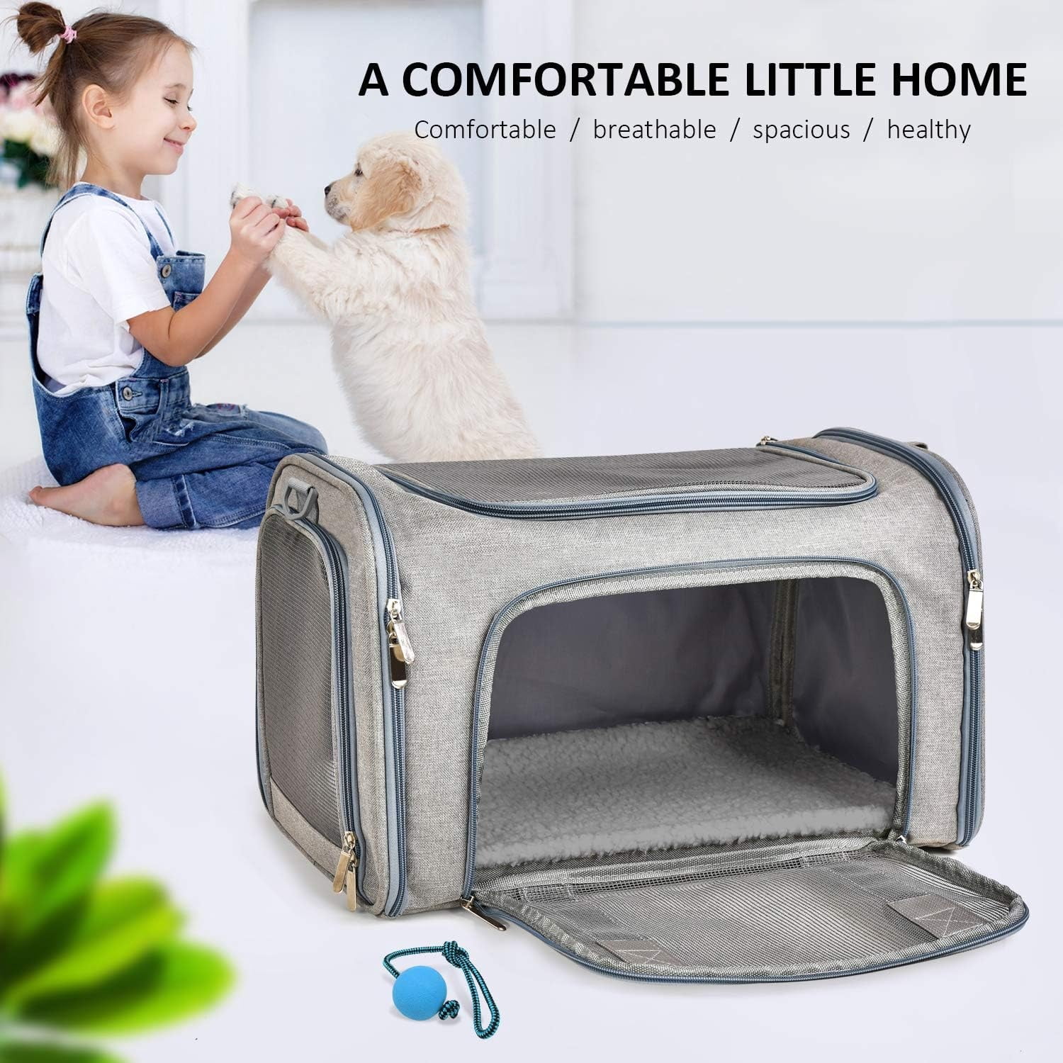 Cat, Dog Carrier for Small Medium Cats Puppies up to 15 Lbs, TSA Airline Approved Carrier Soft Sided, Collapsible Travel Puppy Carrier - Image 7