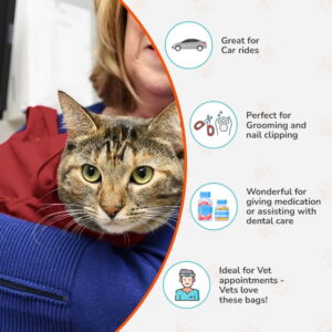 Cat-in-the-Bag Cozy Comfort Carrier - Extra Large Red Cat Carrier Soft and Pet Carrier for Nail Trimming, Vet Visits, Medication Administration, Dental Care, and Travel