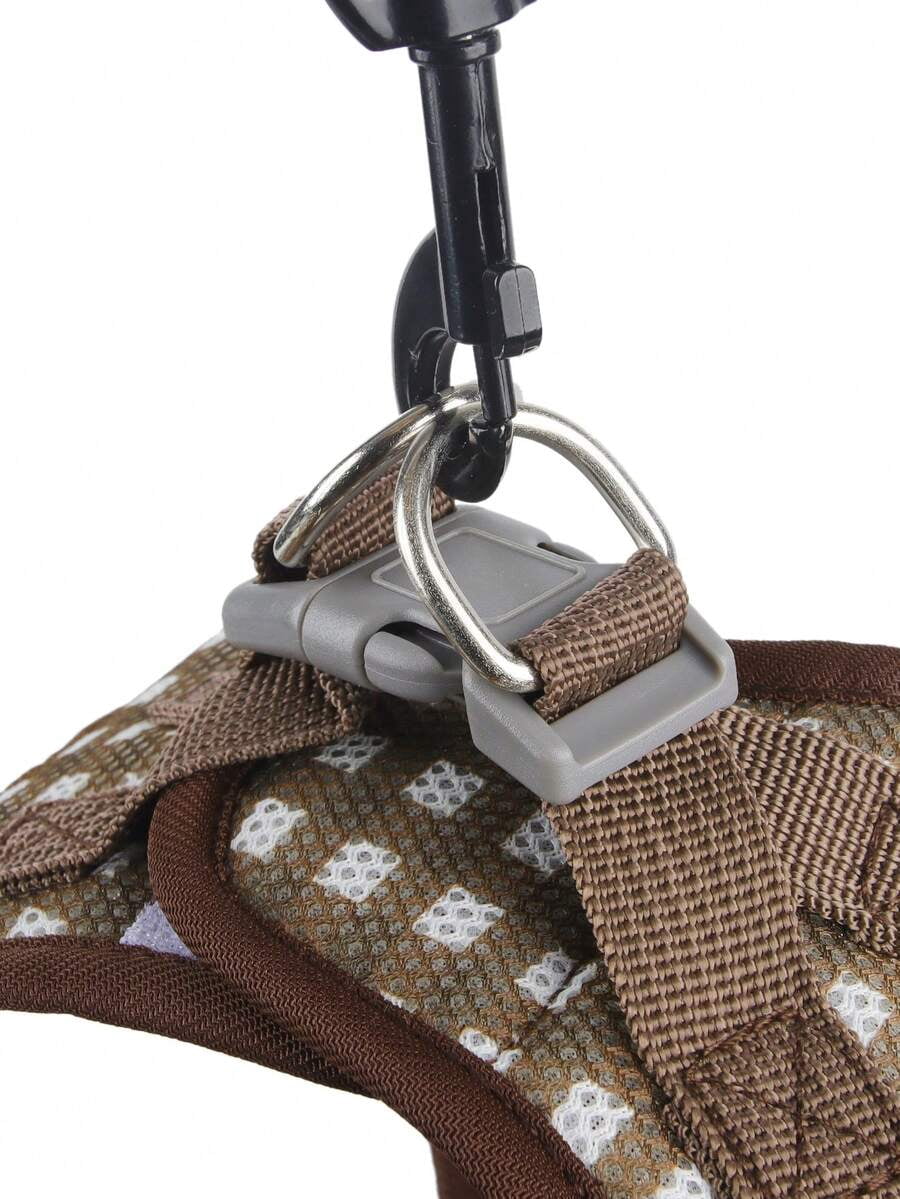 2PCS Pet Harness & Leash Set, Plaid Design, Reflective Strips, Breathable Polyester - Image 5