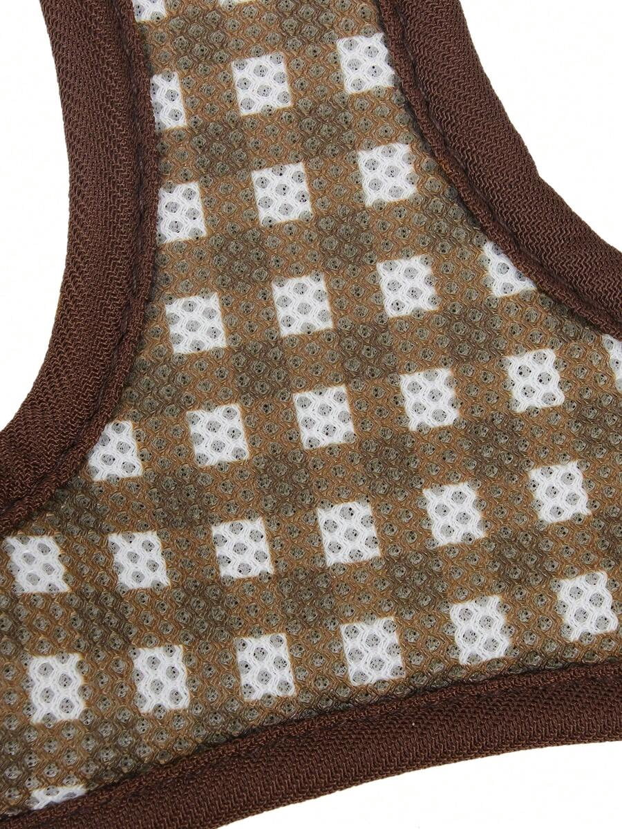 2PCS Pet Harness & Leash Set, Plaid Design, Reflective Strips, Breathable Polyester - Image 8