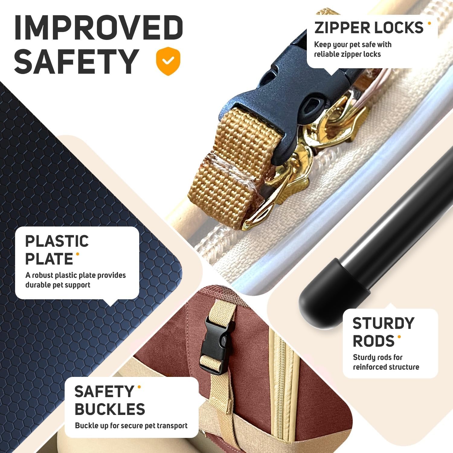 Large Soft Pet Carrier for Cats Dogs Travel Bag Airline Approved M Brown - Image 3