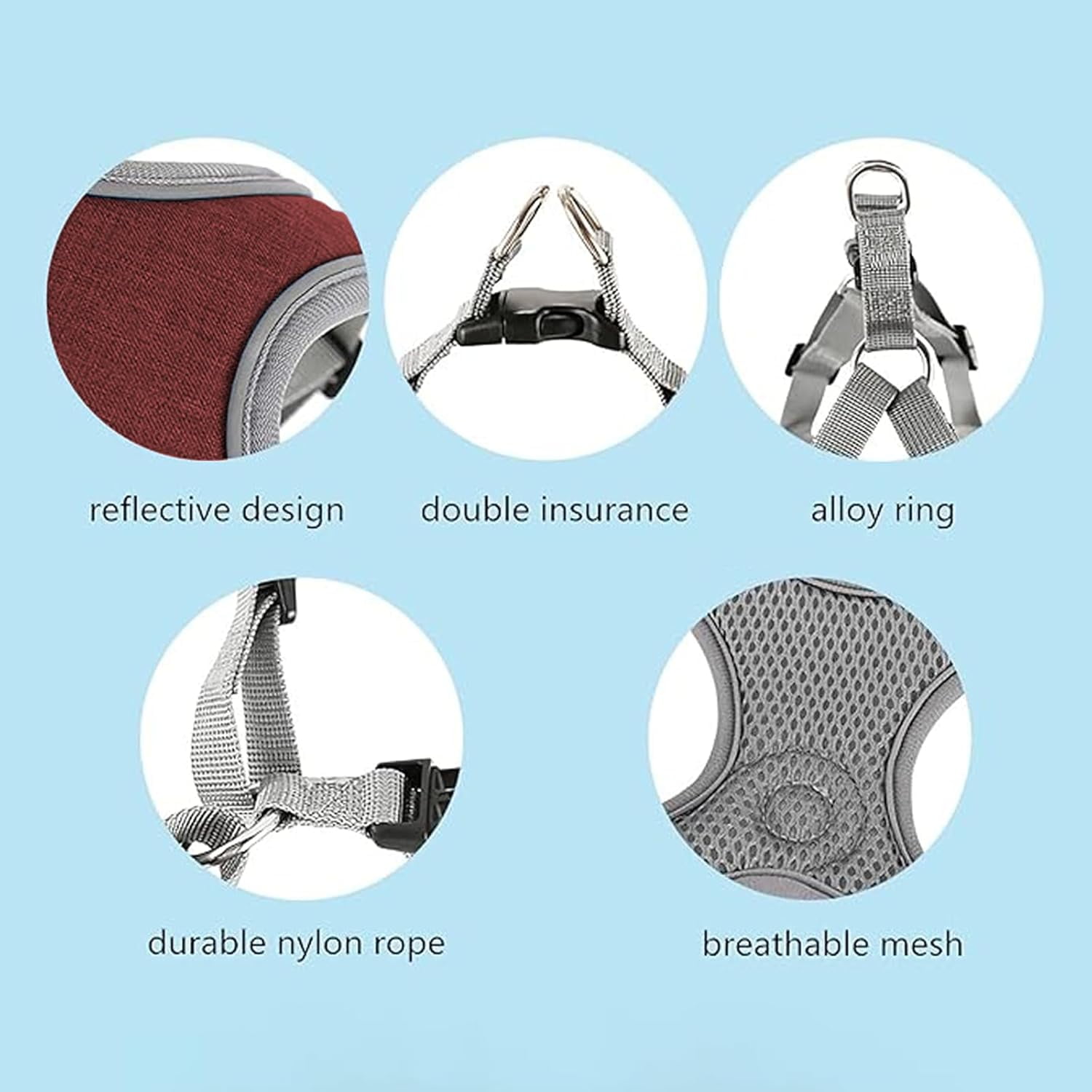 Denim French Bulldog Harness with Leash Set, with Breathable Padded Puppy Harness for Small Dogs Training and Walking (XS Pink) - Image 35