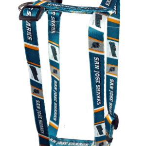 San Jose Hockey Sharks Small 5/8 Inch Wide Adjustable Dog Harness 12" - 18"