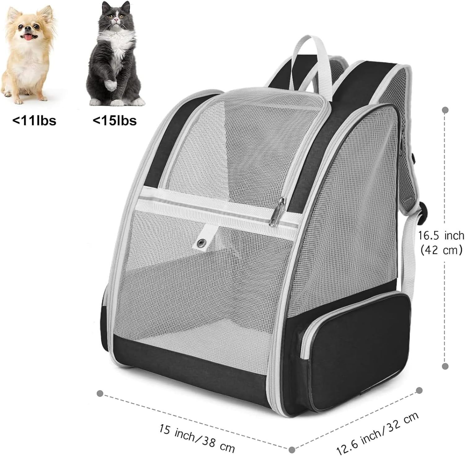 Expandable Pet Carrier Backpack for Cats & Small Dogs – Airline Approved, Breathable Mesh Design, Foldable Travel Bag for Hiking, Camping & Daily Use - Image 2