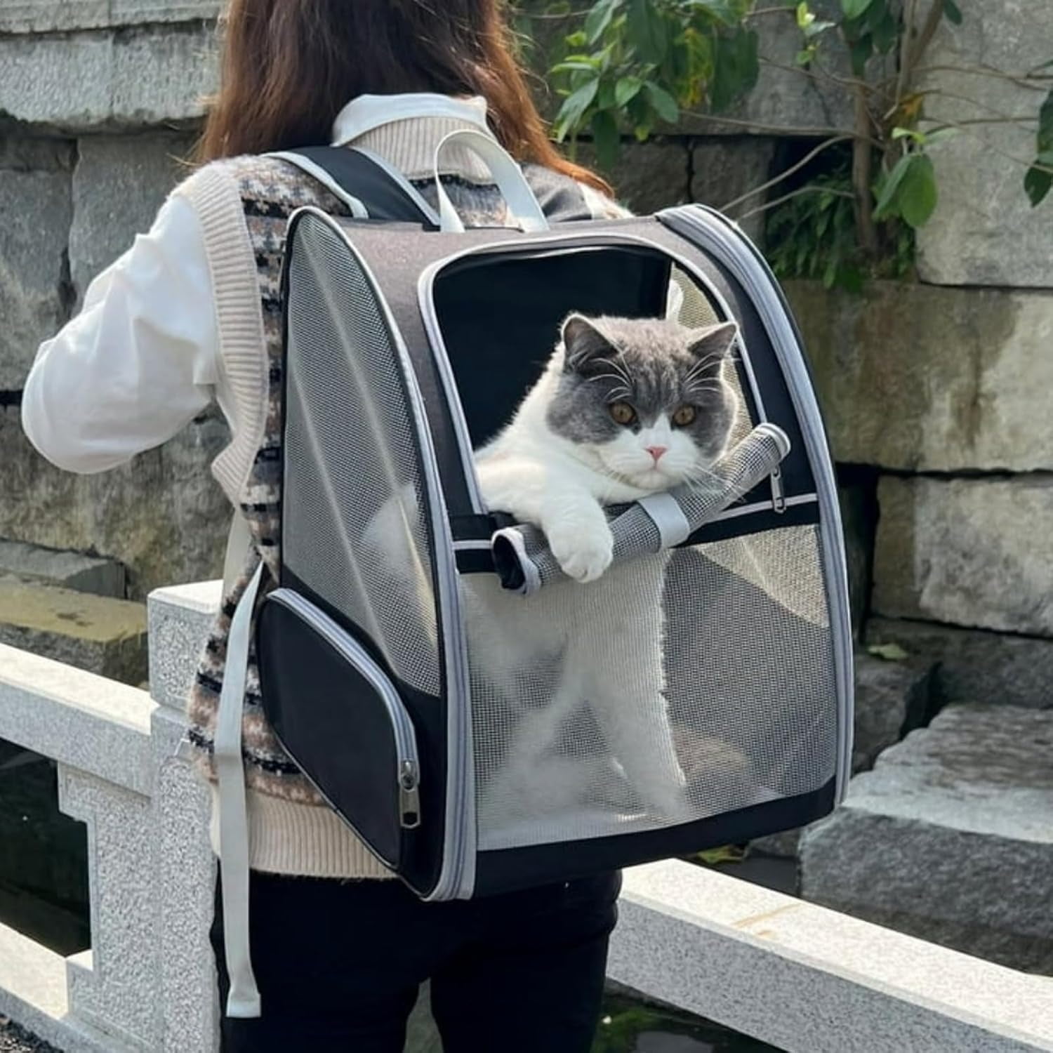 Expandable Pet Carrier Backpack for Cats & Small Dogs – Airline Approved, Breathable Mesh Design, Foldable Travel Bag for Hiking, Camping & Daily Use - Image 6