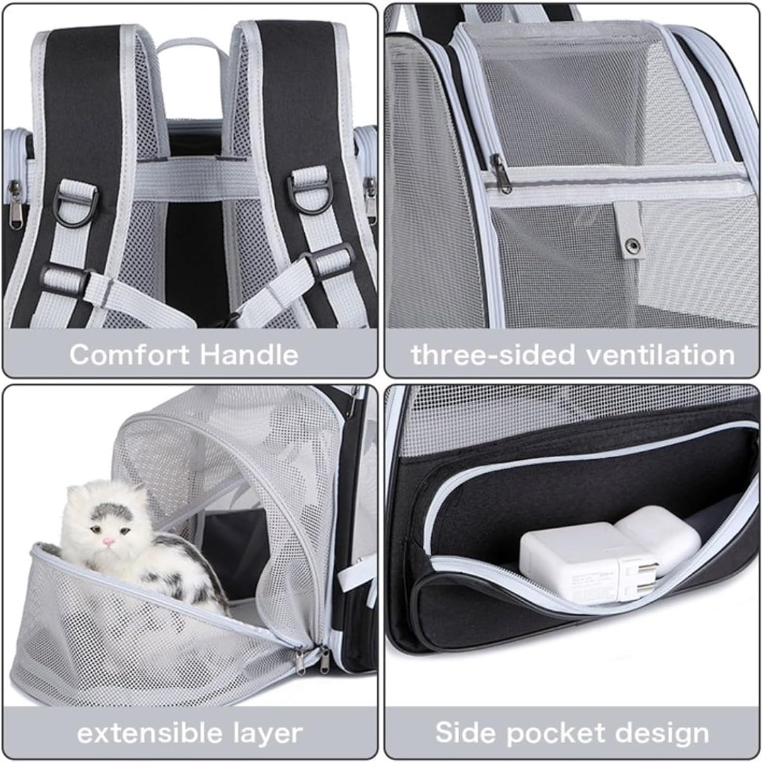 Expandable Pet Carrier Backpack for Cats & Small Dogs – Airline Approved, Breathable Mesh Design, Foldable Travel Bag for Hiking, Camping & Daily Use - Image 7