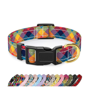 Reflective Dog Collar for Extra Small Dogs, Cute Boho Adjustable Heavy-Duty Nylon Puppy Collar for Boy and Girl Female, Soft Pet Accessories with Quick Release Buckle, Colorful Tartan