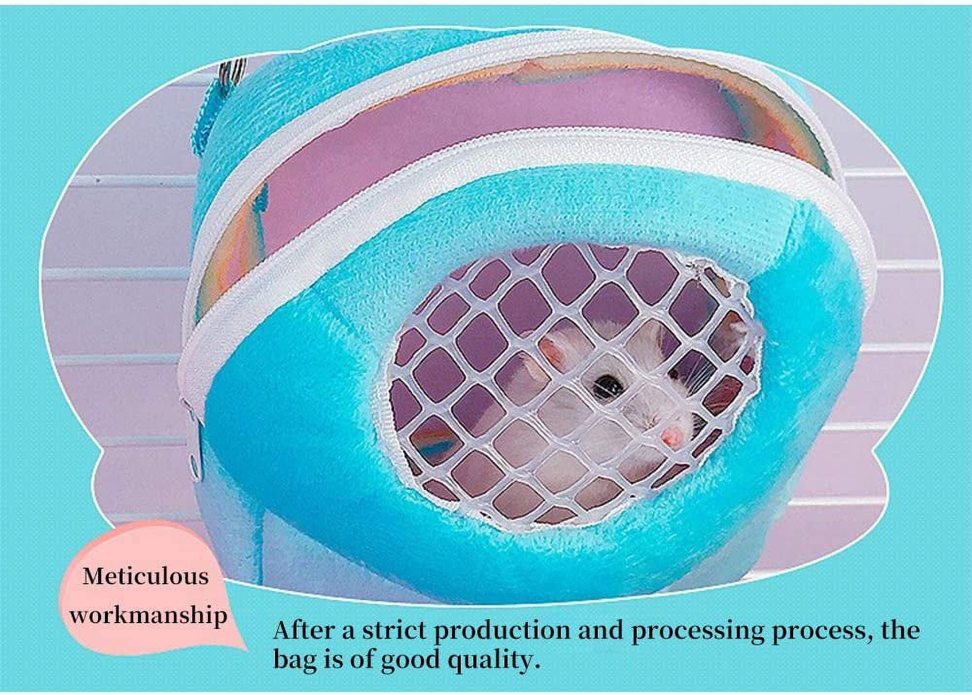 WishLotus Hamster Carrier Bag, Portable Outgoing Travel Handbags with Nylon Straps Small Pet Pouch for Hamster Rat Mini Hedgehog (Pink, M) - Image 4