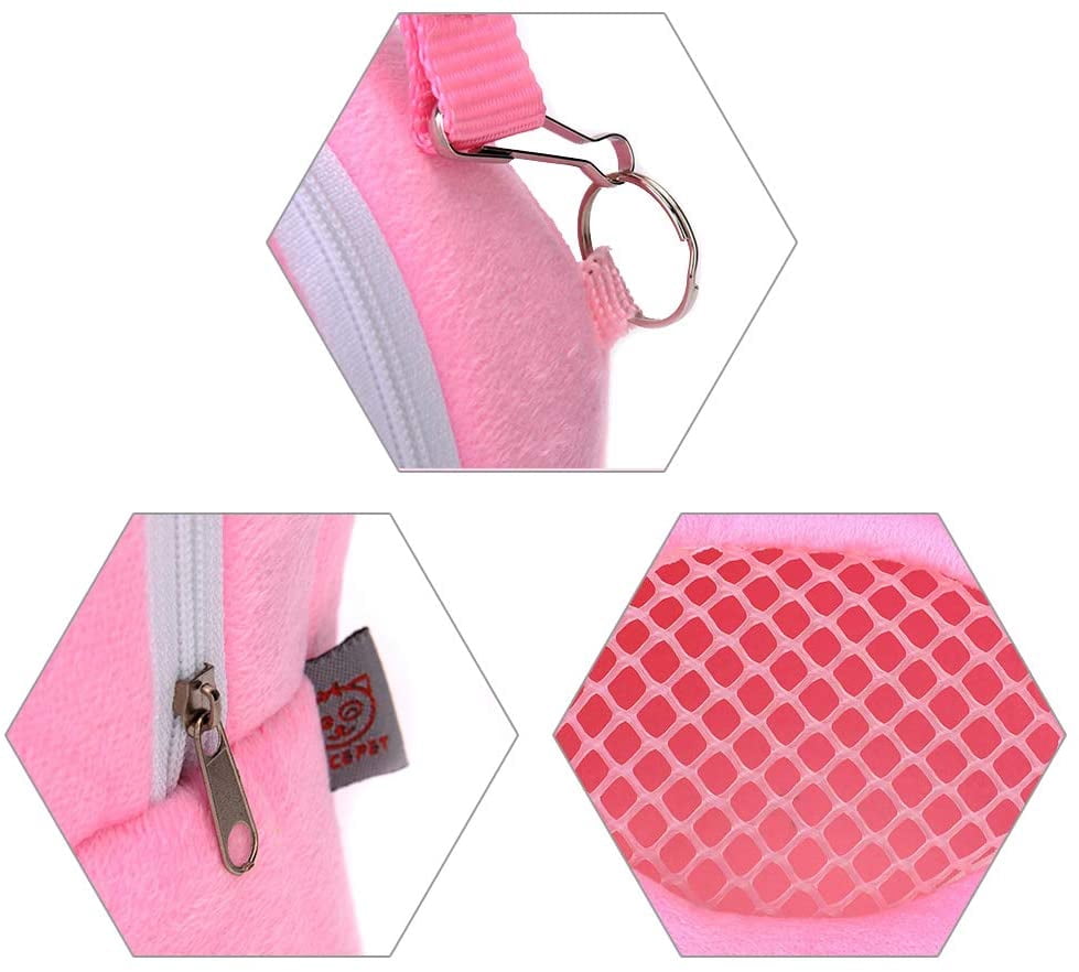 WishLotus Hamster Carrier Bag, Portable Outgoing Travel Handbags with Nylon Straps Small Pet Pouch for Hamster Rat Mini Hedgehog (Pink, M) - Image 7