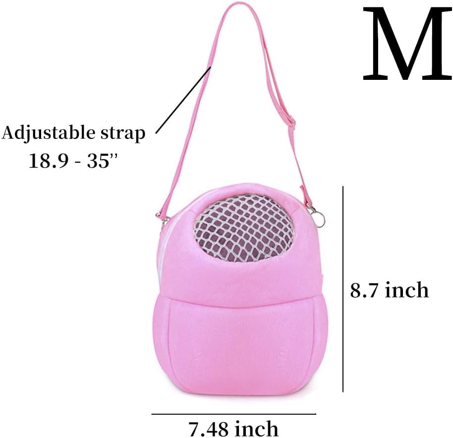 WishLotus Hamster Carrier Bag, Portable Outgoing Travel Handbags with Nylon Straps Small Pet Pouch for Hamster Rat Mini Hedgehog (Pink, M) - Image 8