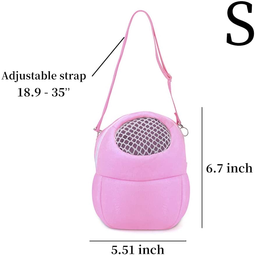 WishLotus Hamster Carrier Bag, Portable Outgoing Travel Handbags with Nylon Straps Small Pet Pouch for Hamster Rat Mini Hedgehog (Pink, M) - Image 11