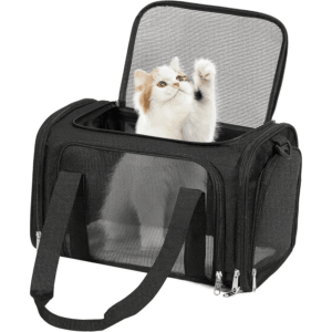 TSA Airline Approved Pet Carrier for Cats & Small Dogs Up to 15 lbs - Soft Sided Collapsible Travel Carrier with Mesh Windows - Under Seat Puppy Kitten Carrier Bag