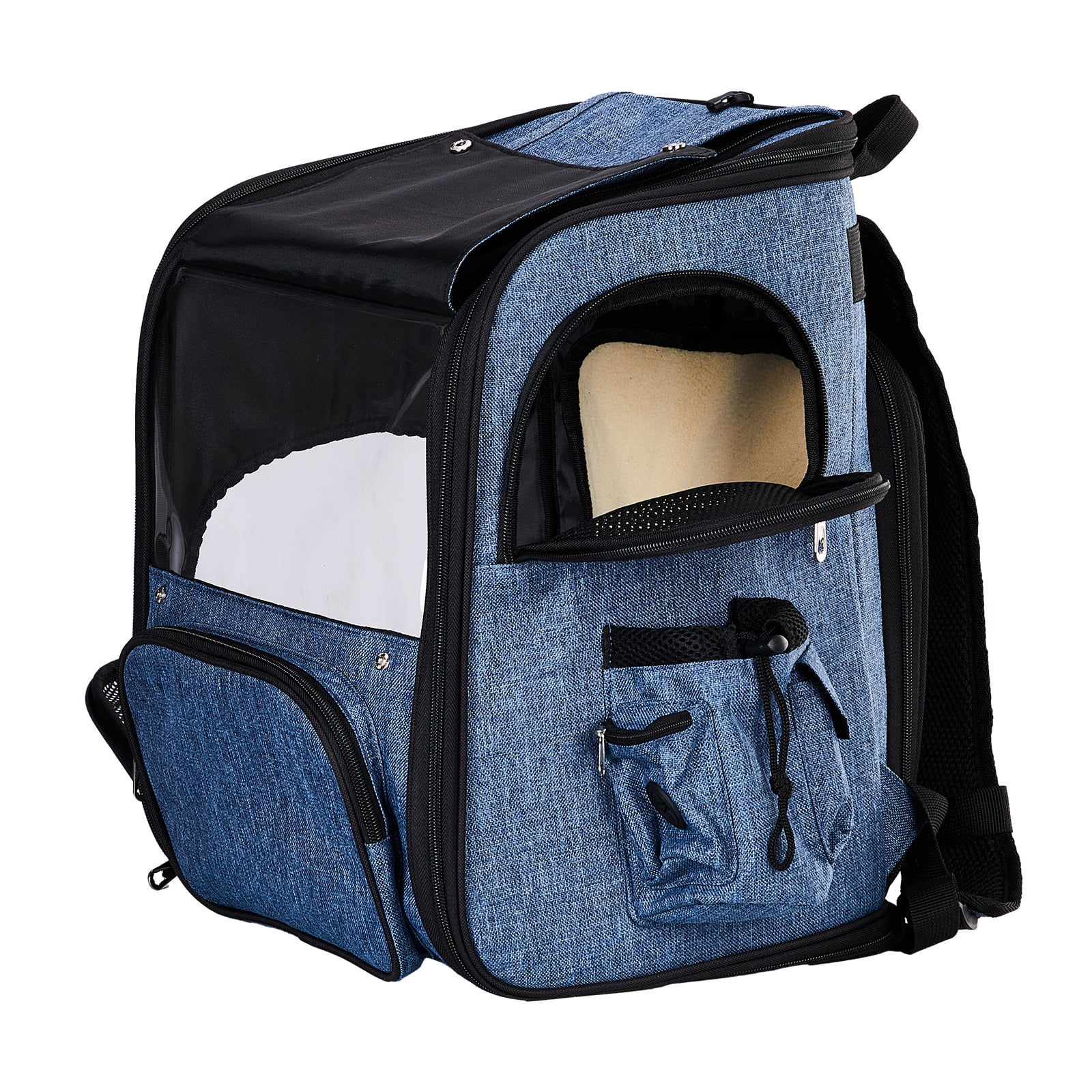 Expandable Pet Carrier Backpack for Cats and Small Dogs, Airline Approved Travel Backpack with Breathable Mesh, Holds up to 26 lbs, Denim Blue - Image 7