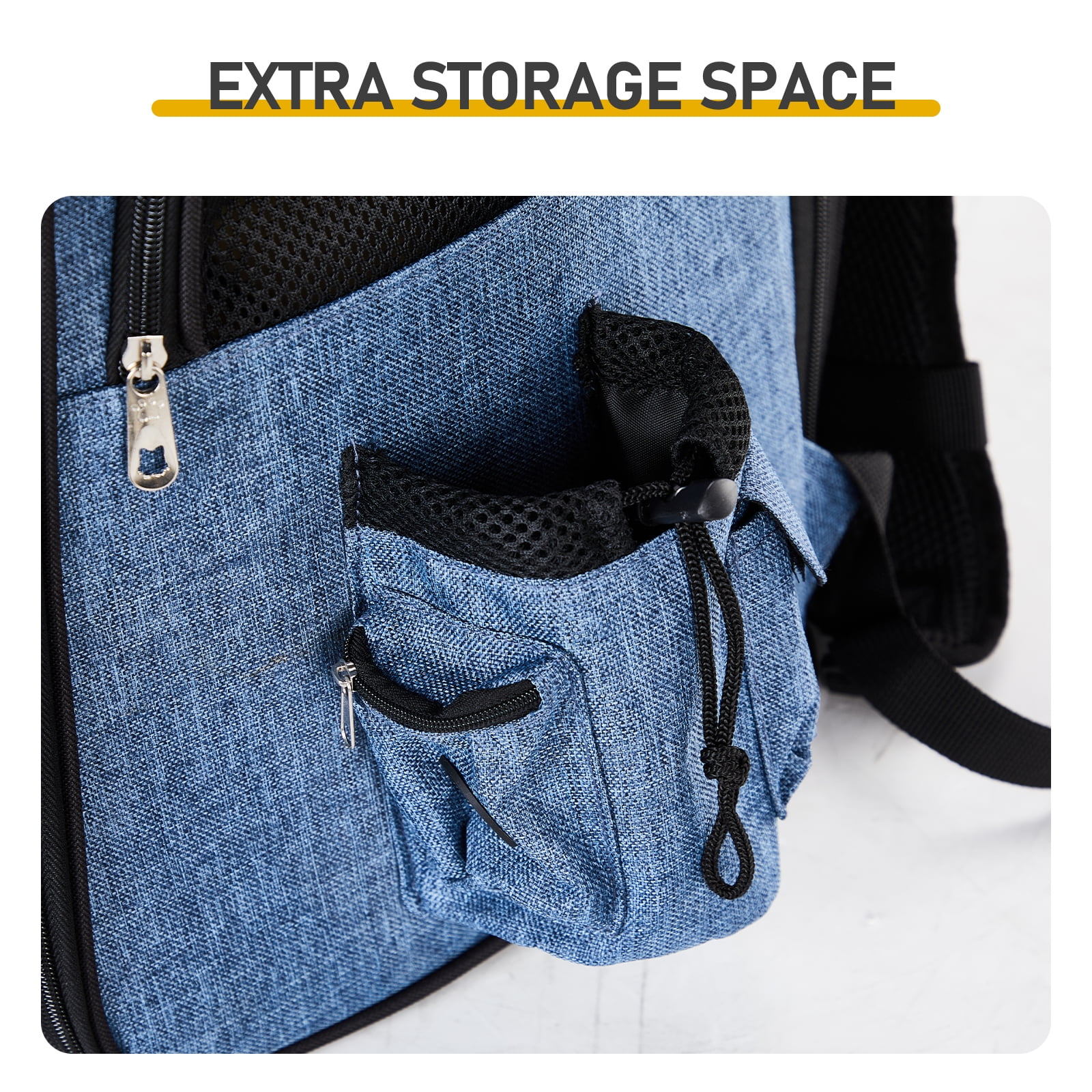 Expandable Pet Carrier Backpack for Cats and Small Dogs, Airline Approved Travel Backpack with Breathable Mesh, Holds up to 26 lbs, Denim Blue - Image 8