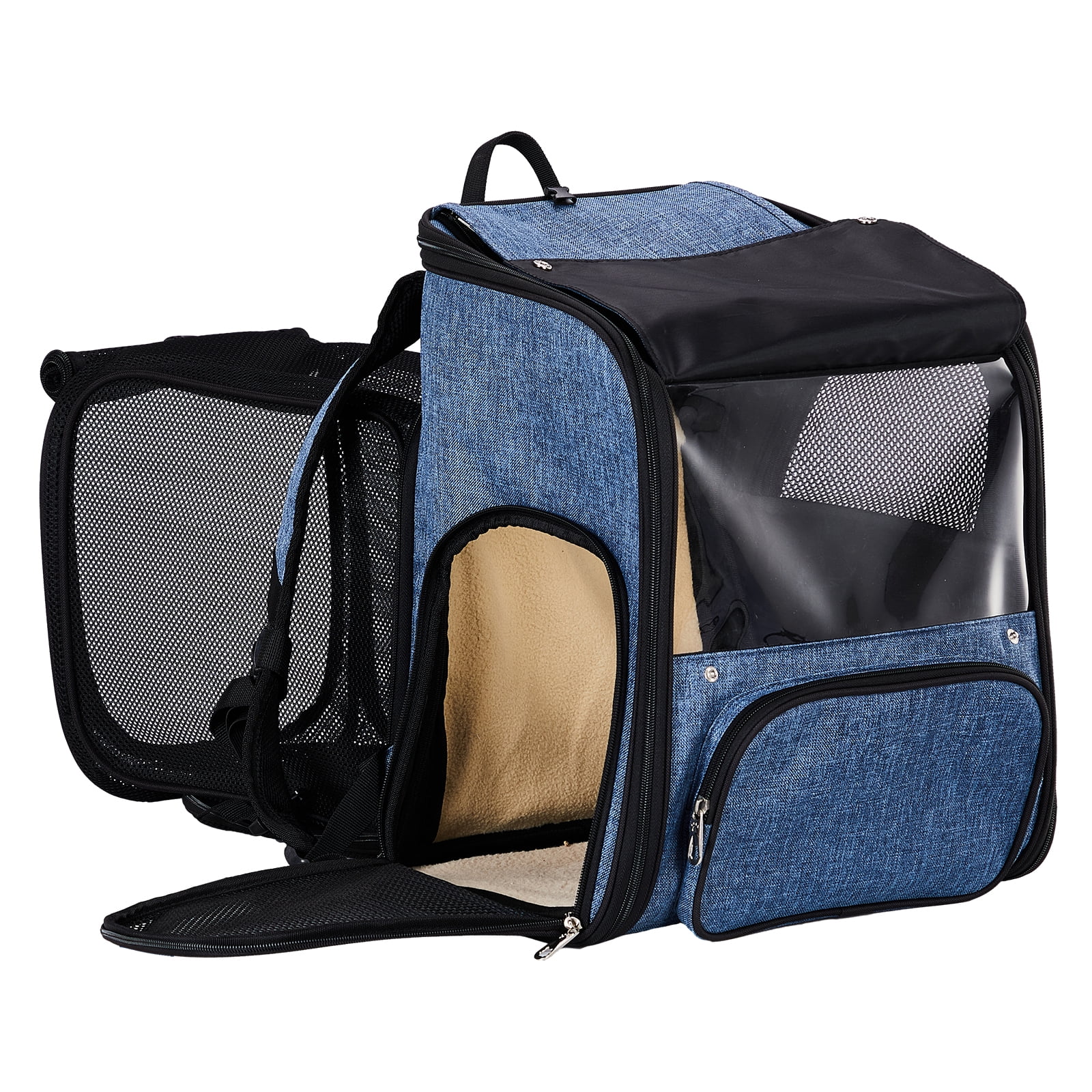 Expandable Pet Carrier Backpack for Cats and Small Dogs, Airline Approved Travel Backpack with Breathable Mesh, Holds up to 26 lbs, Denim Blue - Image 9