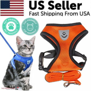 Adjustable Reflective Pet Harness Vest with Leash, S/M/L/XL Sizes for Cats and Small to Large Dogs