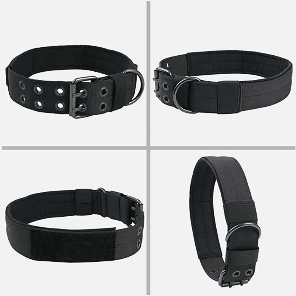 Tactical Dog Collar - Heavy Duty Military Grade Nylon, Adjustable Training Collar with Metal Clasp for Small Medium Large Dogs. (Black,L) - Image 5