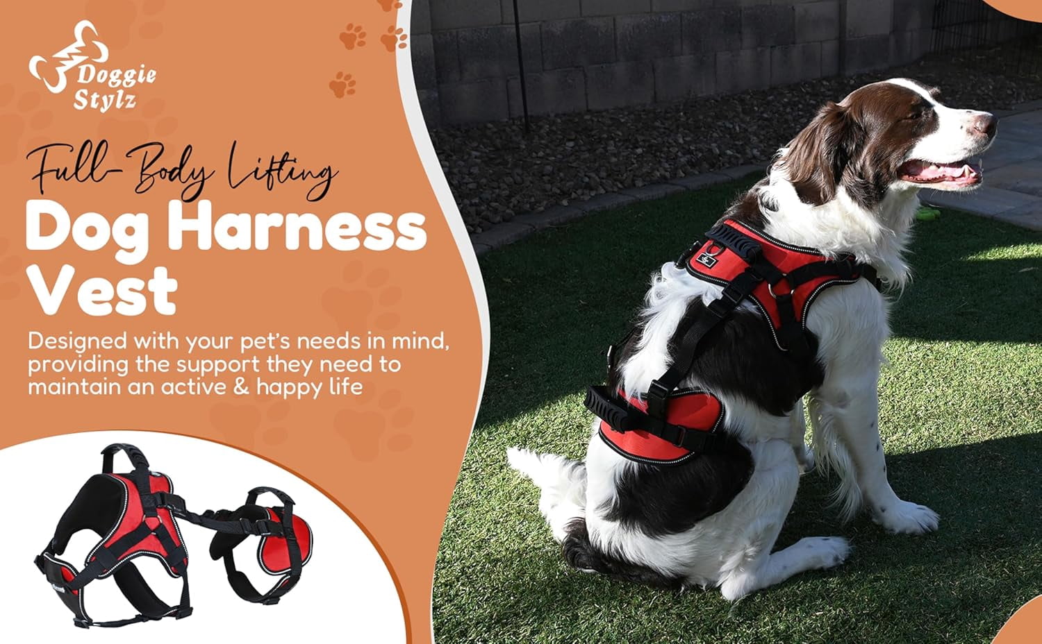 Multi-Functional Full-Body Lifting Dog Harness Vest, Front-Only, Rear-Only, or Full-Body Support, Please Measure Before Ordering - Image 2