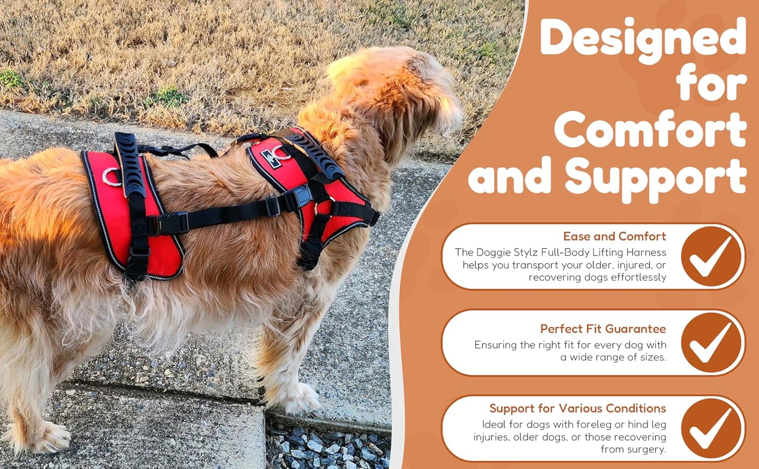 Multi-Functional Full-Body Lifting Dog Harness Vest, Front-Only, Rear-Only, or Full-Body Support, Please Measure Before Ordering - Image 4