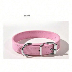 Waterproof PU Leather Dog & Cat Collar, Wear-Resistant for Medium & Small Pets