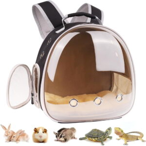 Portable Small Animal Backpack Travel Breathable Pet Carrier Bag Cages for Guinea Pig, Rabbit, Bearded Dragon, Squirrel, Tortoise, Bird, Lizard, Sugar Glider