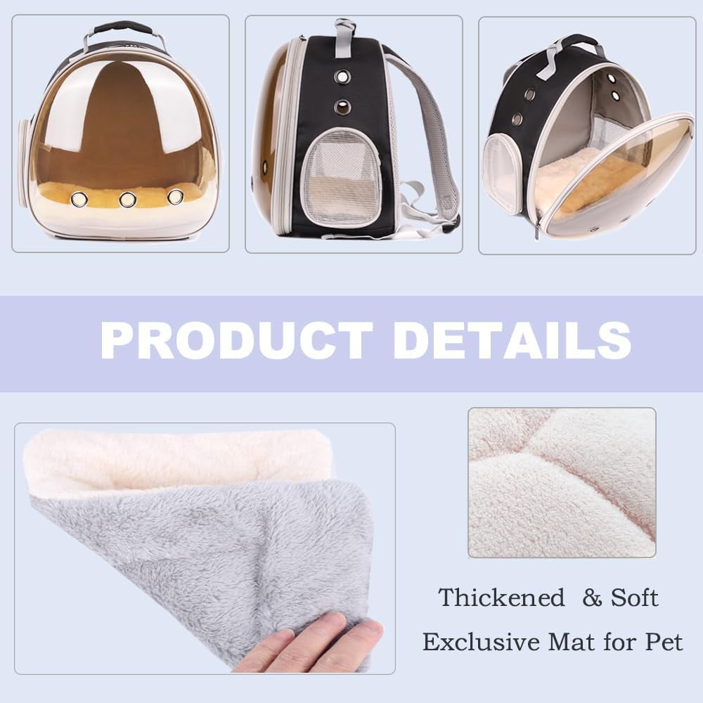 Portable Small Animal Backpack Travel Breathable Pet Carrier Bag Cages for Guinea Pig, Rabbit, Bearded Dragon, Squirrel, Tortoise, Bird, Lizard, Sugar Glider - Image 4