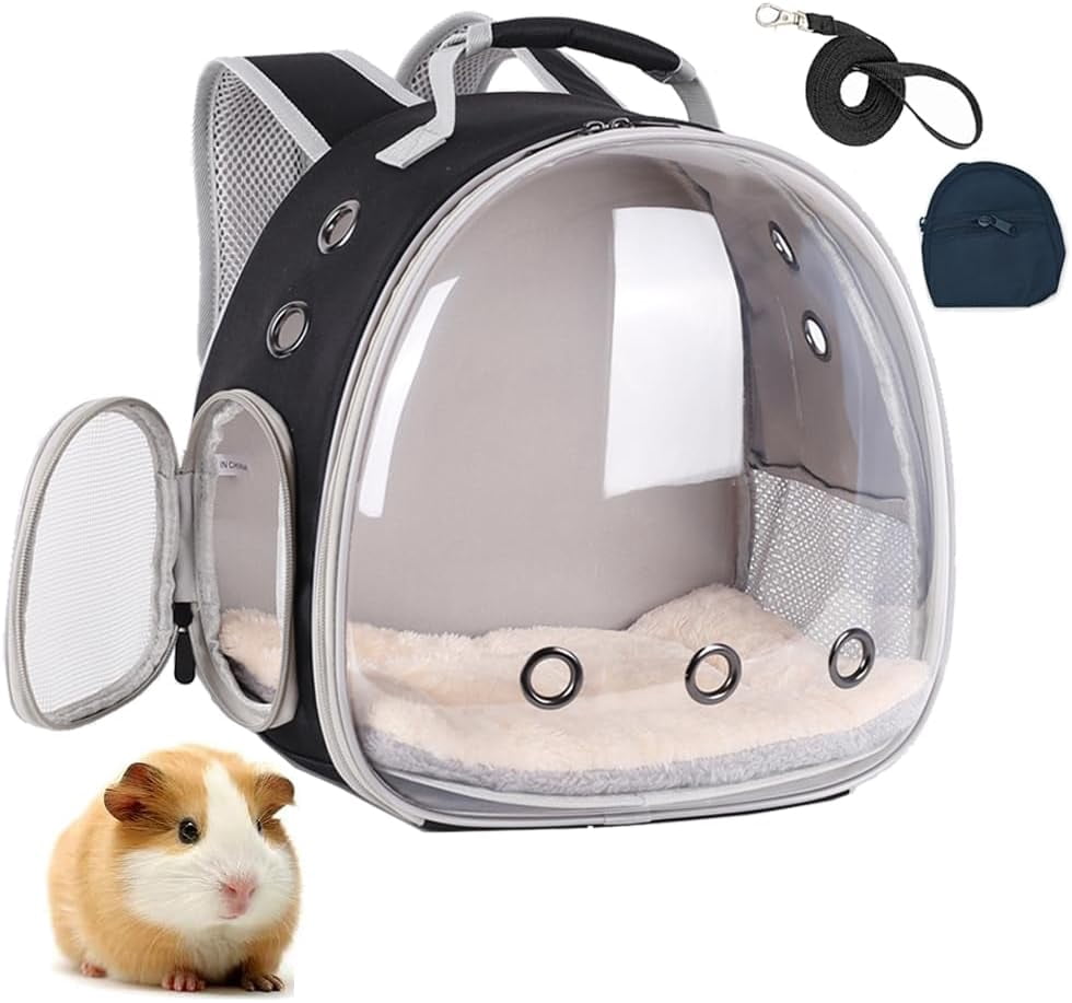 Portable Small Animal Backpack Travel Breathable Pet Carrier Bag Cages for Guinea Pig, Rabbit, Bearded Dragon, Squirrel, Tortoise, Bird, Lizard, Sugar Glider - Image 18