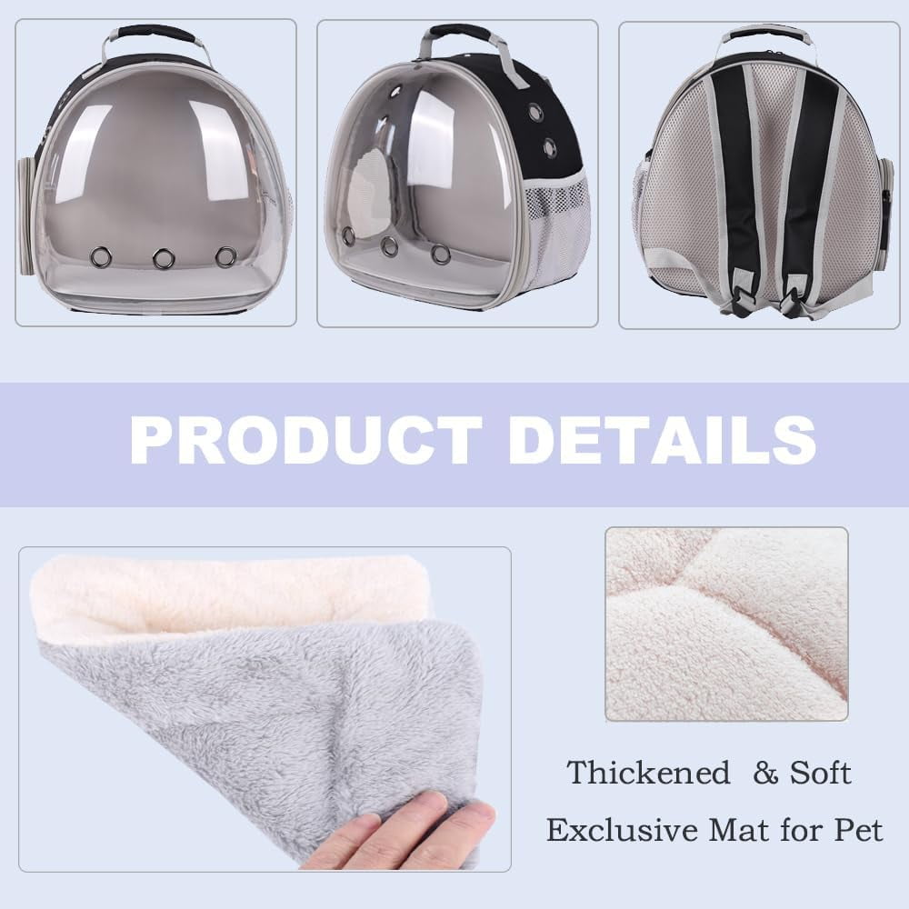 Portable Small Animal Backpack Travel Breathable Pet Carrier Bag Cages for Guinea Pig, Rabbit, Bearded Dragon, Squirrel, Tortoise, Bird, Lizard, Sugar Glider - Image 22