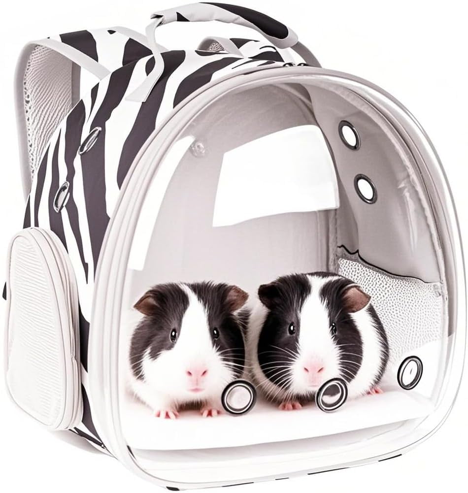 Portable Small Animal Backpack Travel Breathable Pet Carrier Bag Cages for Guinea Pig, Rabbit, Bearded Dragon, Squirrel, Tortoise, Bird, Lizard, Sugar Glider - Image 24