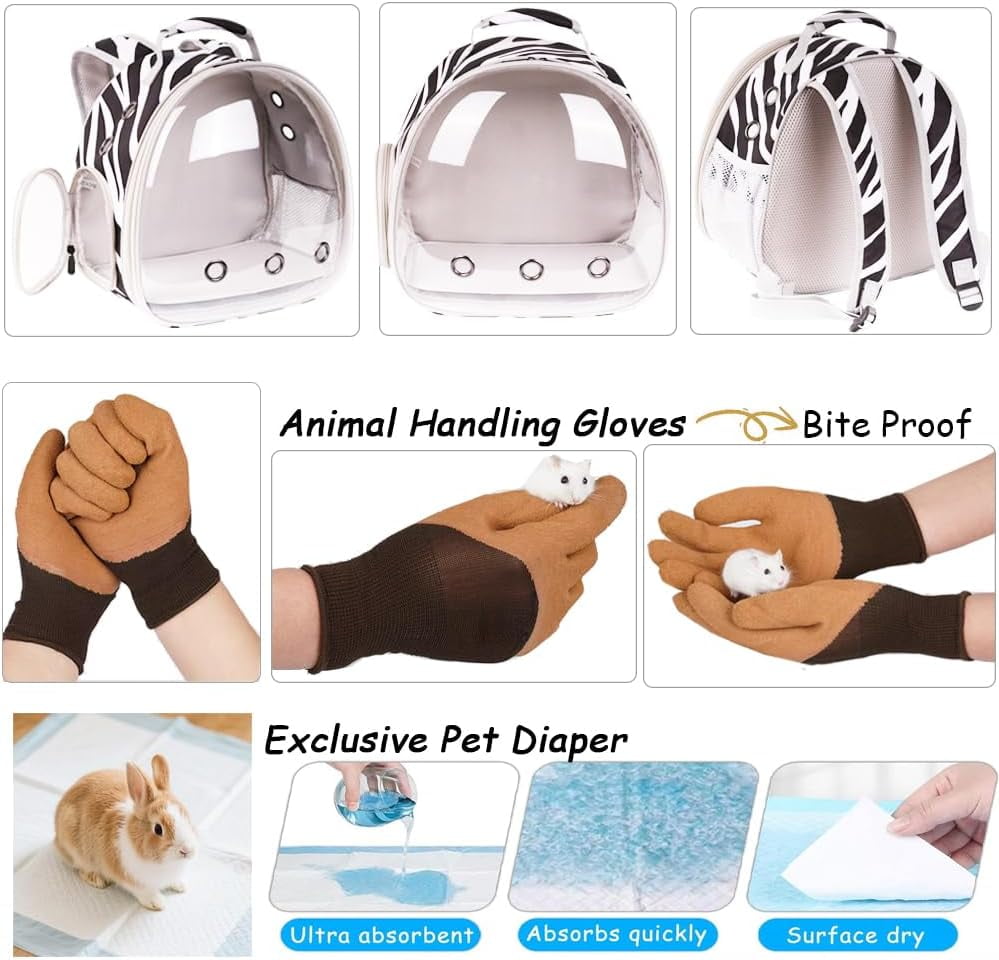 Portable Small Animal Backpack Travel Breathable Pet Carrier Bag Cages for Guinea Pig, Rabbit, Bearded Dragon, Squirrel, Tortoise, Bird, Lizard, Sugar Glider - Image 26