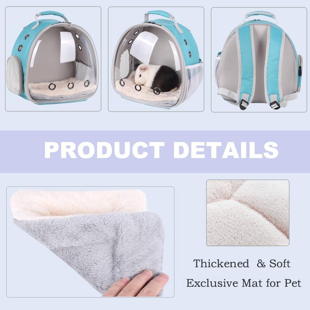 Portable Small Animal Backpack Travel Breathable Pet Carrier Bag Cages for Guinea Pig, Rabbit, Bearded Dragon, Squirrel, Tortoise, Bird, Lizard, Sugar Glider - Image 32