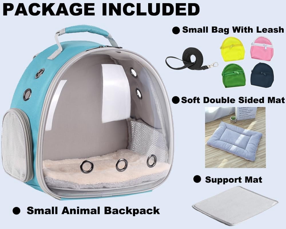 Portable Small Animal Backpack Travel Breathable Pet Carrier Bag Cages for Guinea Pig, Rabbit, Bearded Dragon, Squirrel, Tortoise, Bird, Lizard, Sugar Glider - Image 33