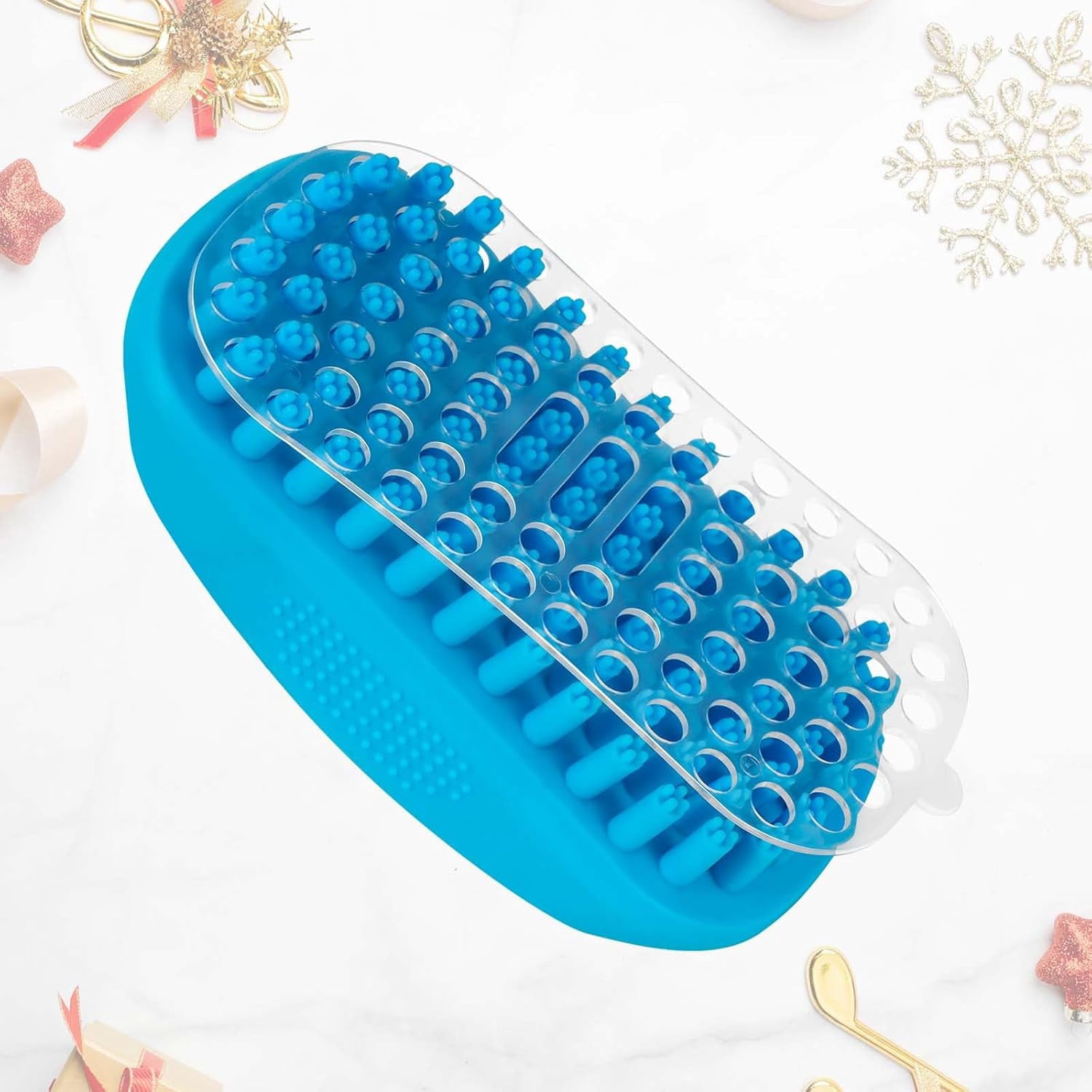 Dog Grooming Brush, Premium Soft Silicone Pet Bath Brushes, Rubber Massage Shampoo Soothing Comb Scrubber for Wet Dry Long Short Haired Dogs & Cats Massaging, Deshedding Shower