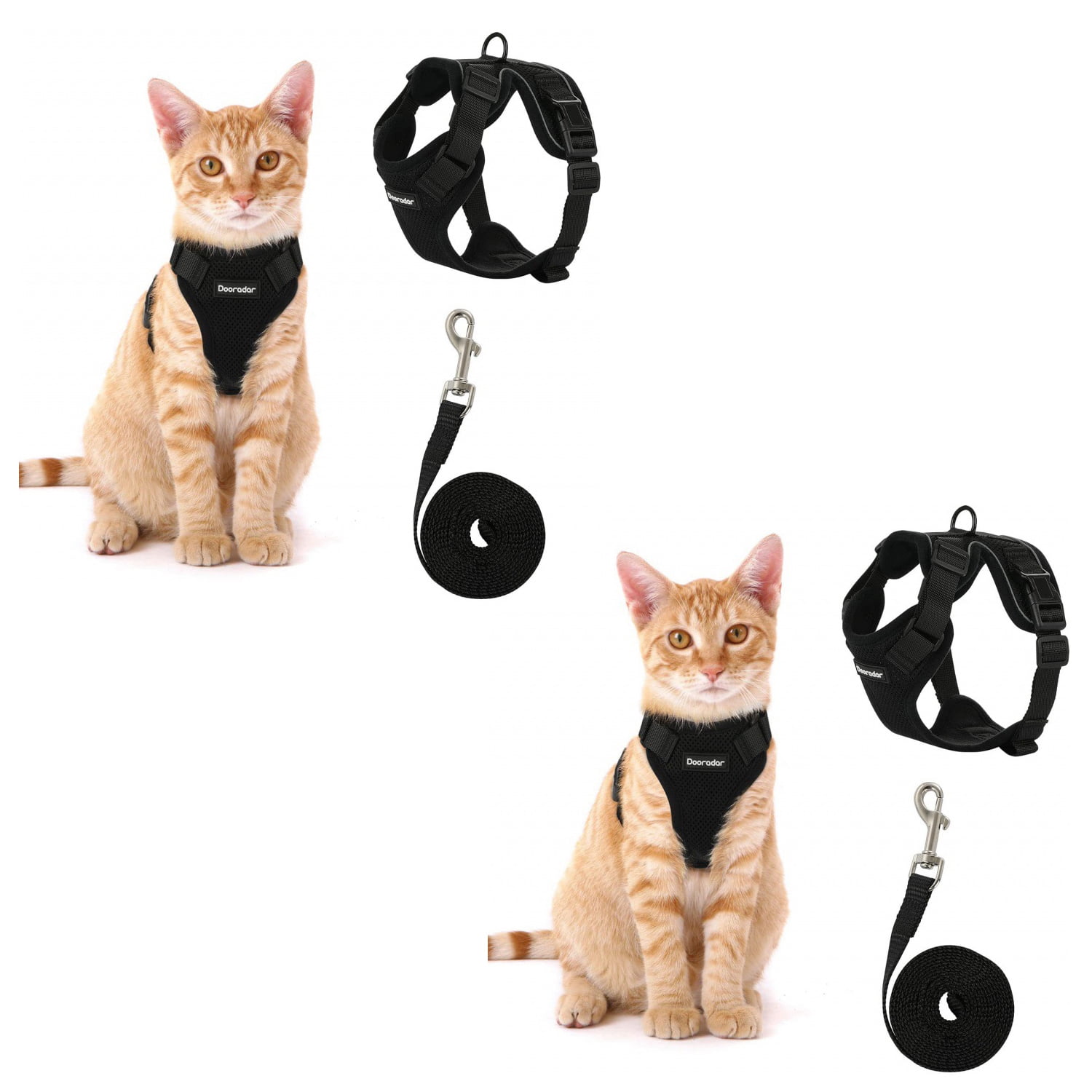 Escape-Proof Cat Harness & Leash Set - Adjustable Soft Vest with Reflective Strips - Breathable Jacket for Safe Outdoor Walking