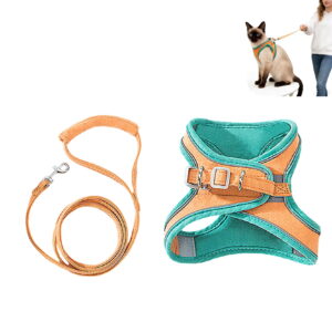 Step in Cat Harness Vest Style Cat Harness with Leash Escape Proof Soft Breathable Reflective Cat Walking Harness for Travel Outdoor Training and Daily Use (1PC,M)