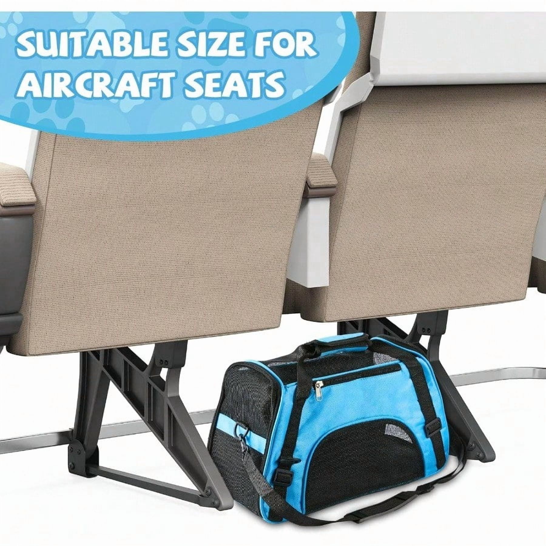 4 Pcs Cat Carrier Soft-Sided Pet Carrying Bag for Cat Under 13 Lbs, 16.9 x 11x 7.5 Inch, Portable Foldable Comfortable Bag for Small Pet Travel(Rose Red, Blue) - Image 6