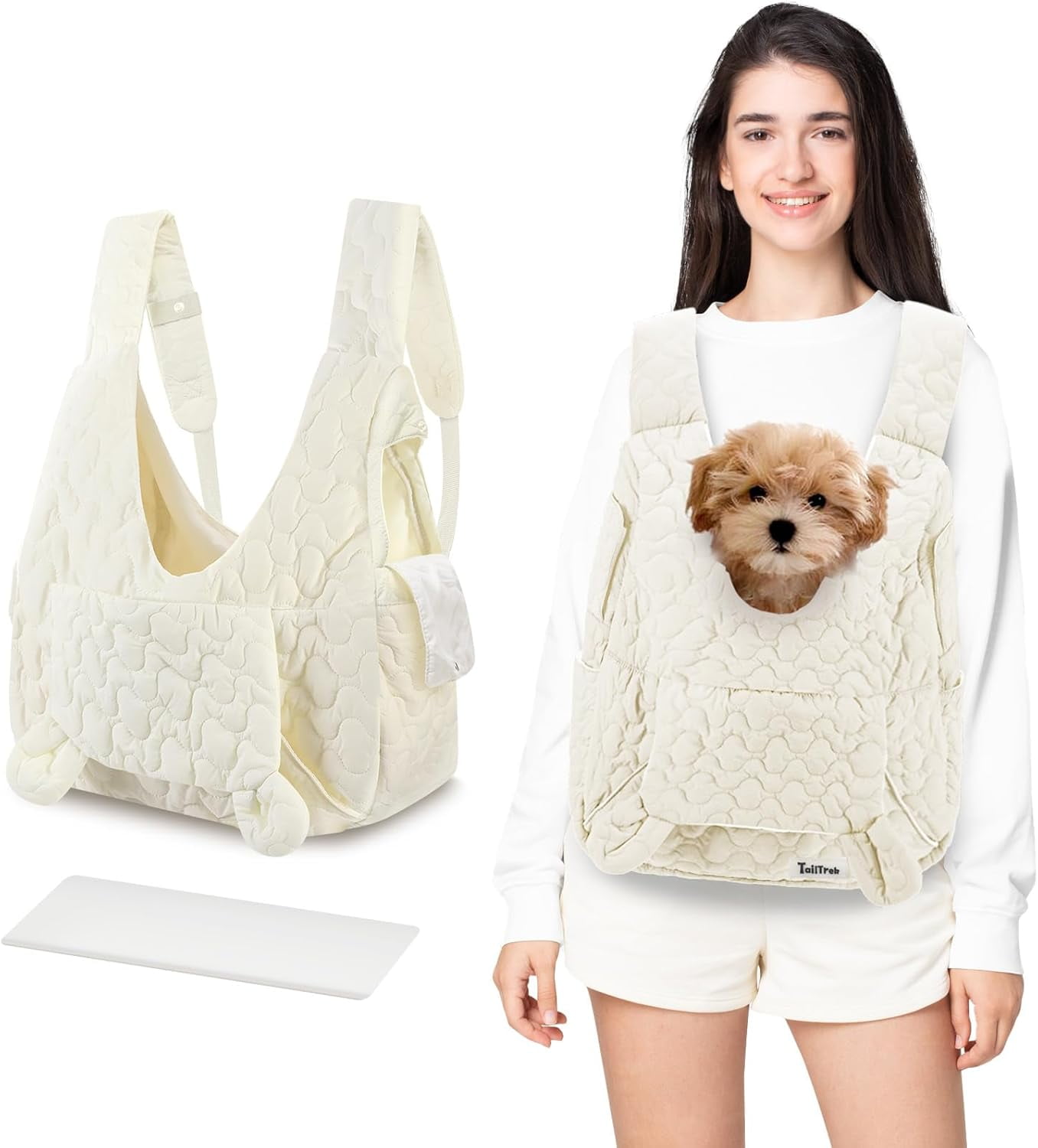 Pet Carrier Backpack, Adjustable Pet Front Cat Dog Carrier Backpack Travel Bag for Small Medium Dogs Cats and Rabbits, Safety Strap with Removable Bottom Plate for Camping Hiking Traveling - Image 8