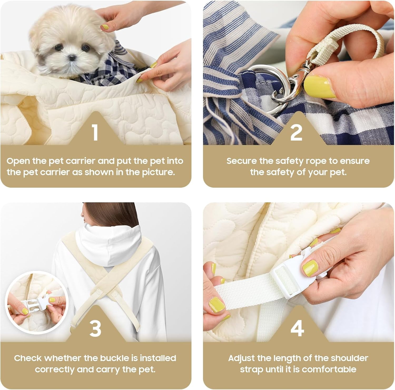 Pet Carrier Backpack, Adjustable Pet Front Cat Dog Carrier Backpack Travel Bag for Small Medium Dogs Cats and Rabbits, Safety Strap with Removable Bottom Plate for Camping Hiking Traveling - Image 12