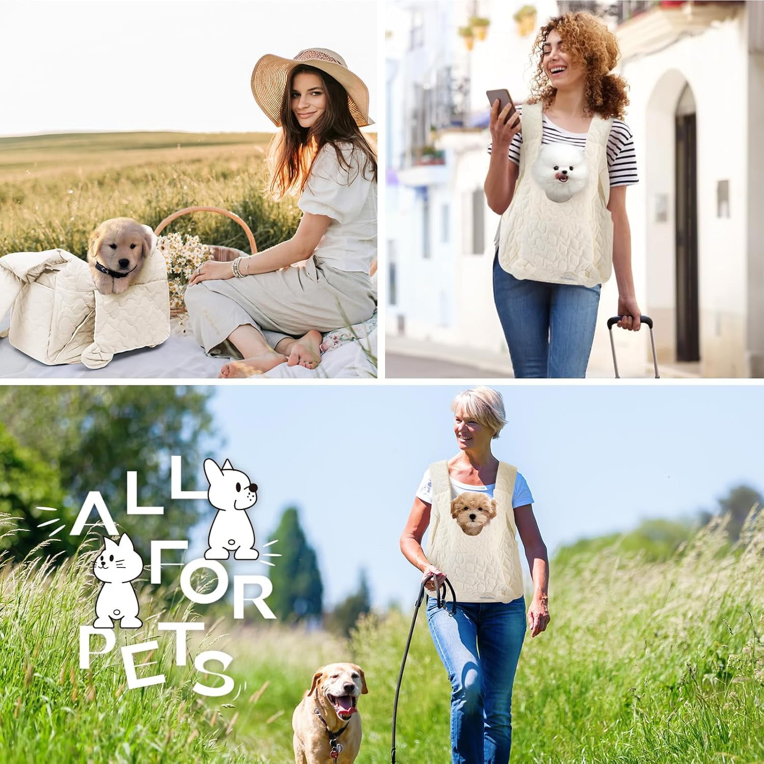 Pet Carrier Backpack, Adjustable Pet Front Cat Dog Carrier Backpack Travel Bag for Small Medium Dogs Cats and Rabbits, Safety Strap with Removable Bottom Plate for Camping Hiking Traveling - Image 13