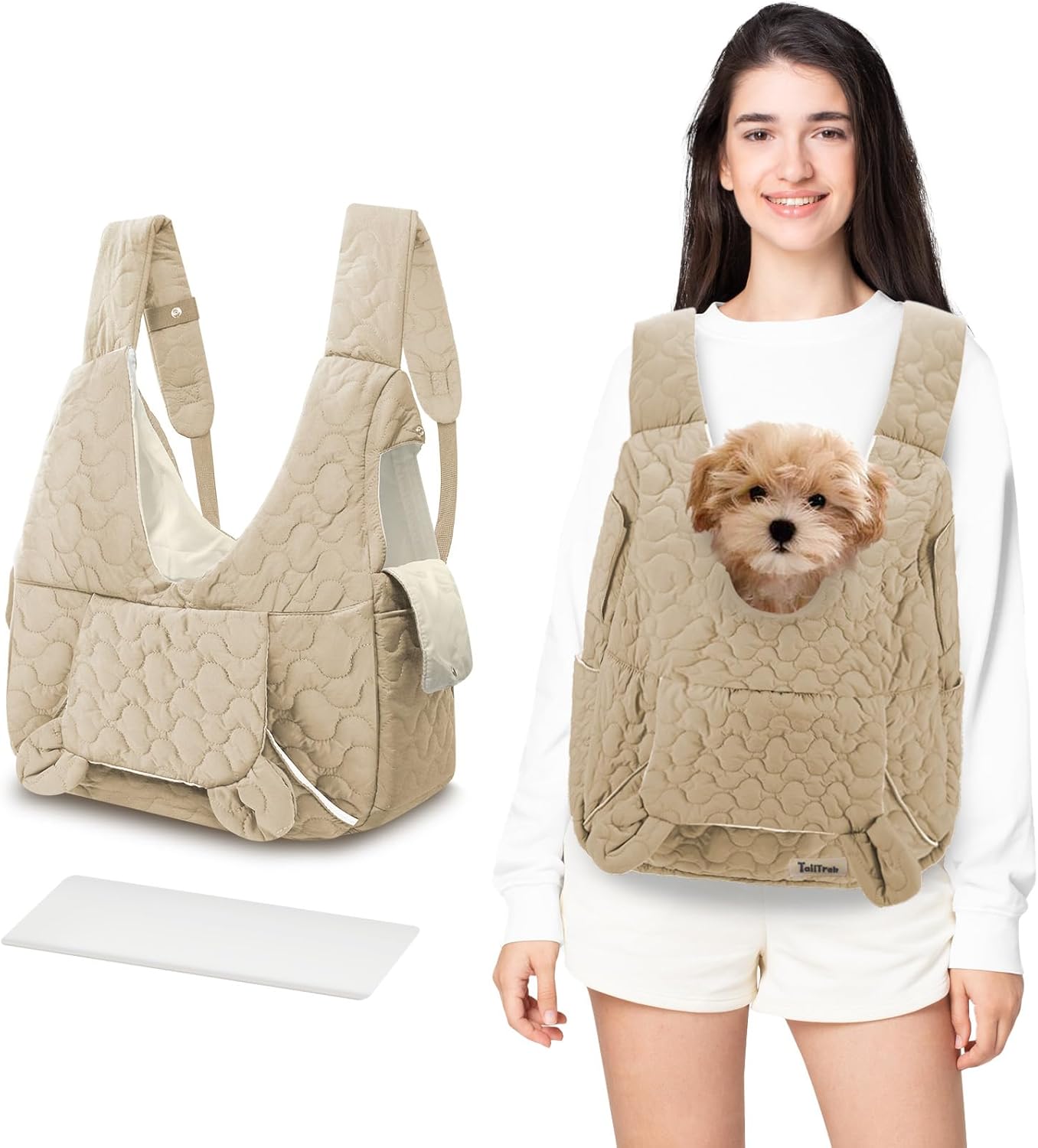 Pet Carrier Backpack, Adjustable Pet Front Cat Dog Carrier Backpack Travel Bag for Small Medium Dogs Cats and Rabbits, Safety Strap with Removable Bottom Plate for Camping Hiking Traveling - Image 15