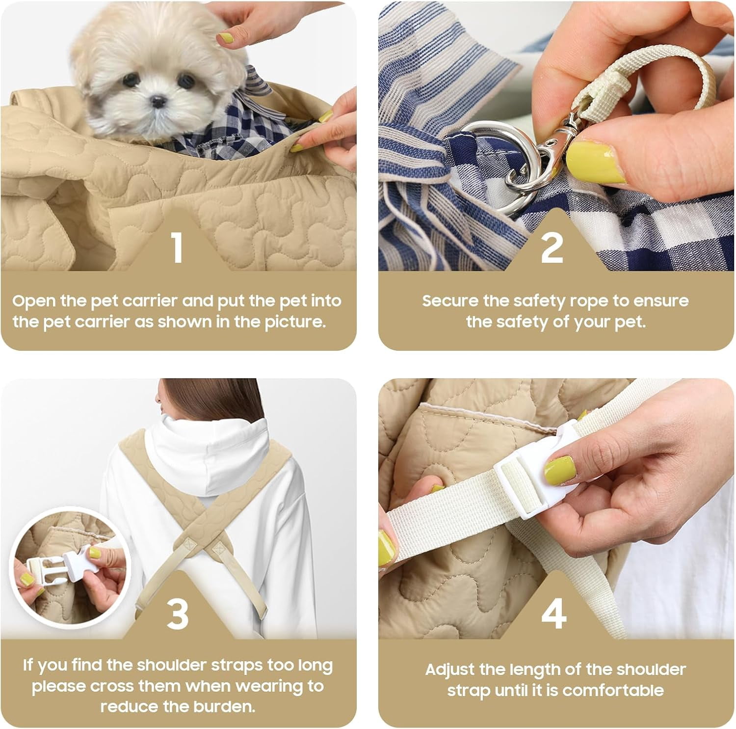 Pet Carrier Backpack, Adjustable Pet Front Cat Dog Carrier Backpack Travel Bag for Small Medium Dogs Cats and Rabbits, Safety Strap with Removable Bottom Plate for Camping Hiking Traveling - Image 19