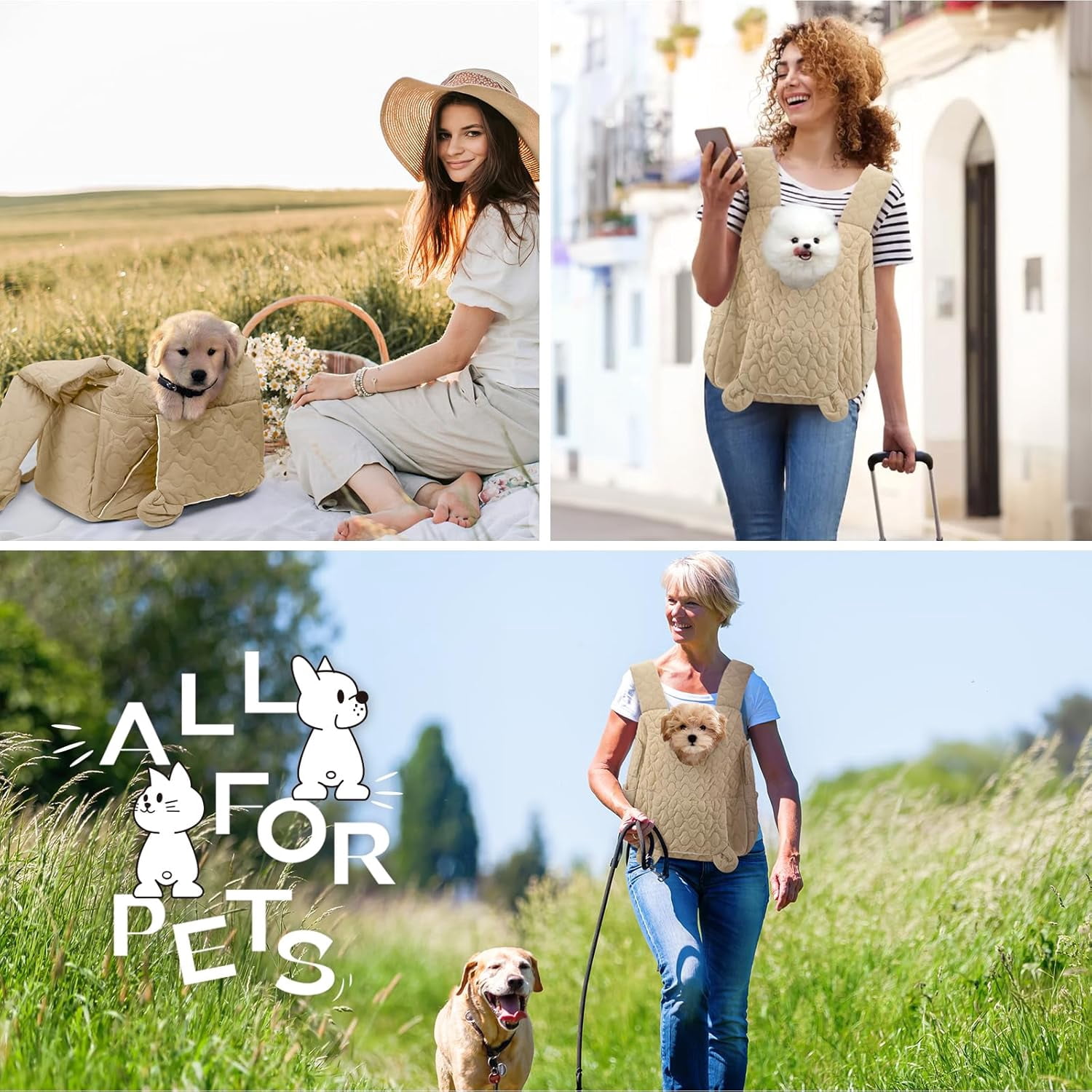 Pet Carrier Backpack, Adjustable Pet Front Cat Dog Carrier Backpack Travel Bag for Small Medium Dogs Cats and Rabbits, Safety Strap with Removable Bottom Plate for Camping Hiking Traveling - Image 20