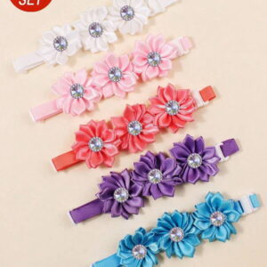 Crystal Flower Pet Collar, Adjustable for Cats & Dogs (1/5pcs)