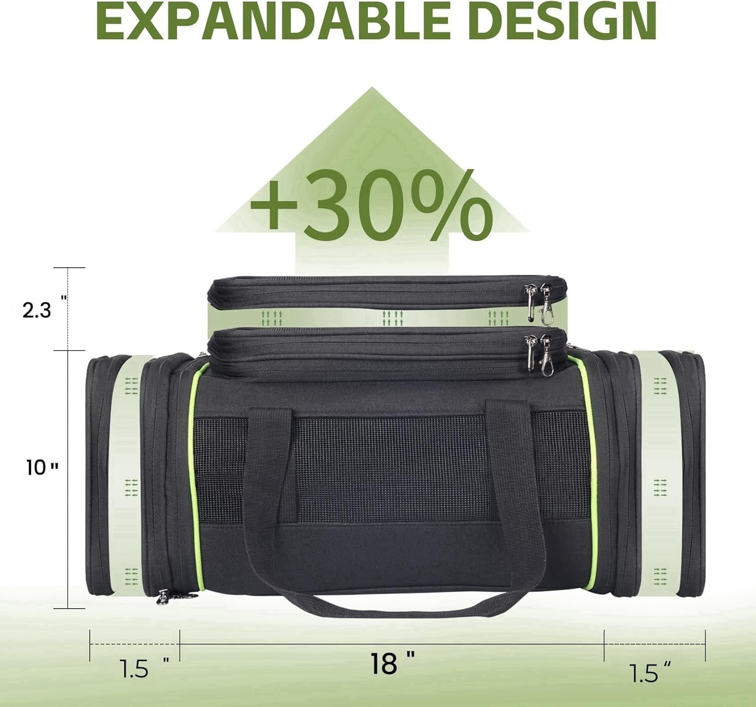 Airline Approved Pet Carrier for Small Dogs & Cats | Soft-Sided Lightweight Collapsible Travel Carrier with Ventilation Mesh(Fits Under Airplane Seat, 16")(Black) - Image 2