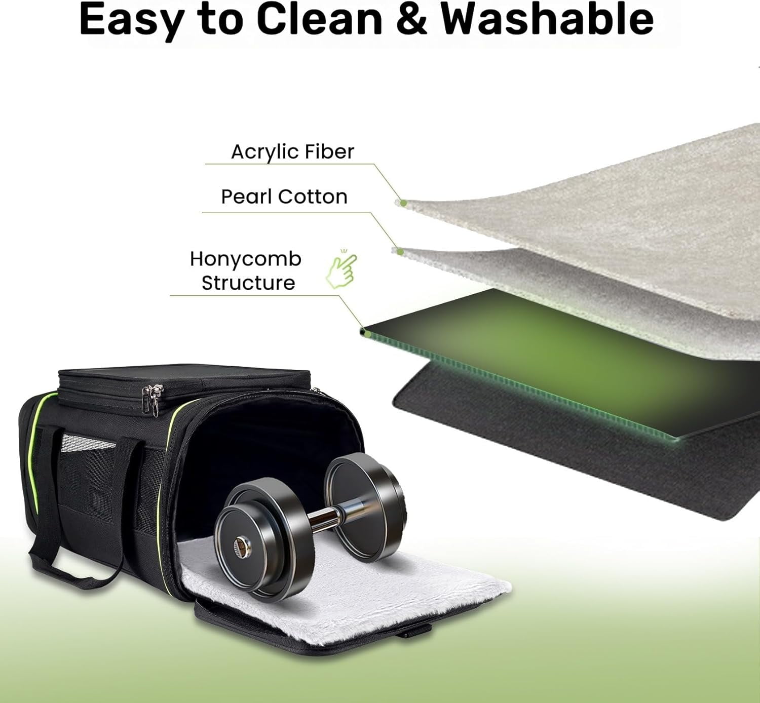 Airline Approved Pet Carrier for Small Dogs & Cats | Soft-Sided Lightweight Collapsible Travel Carrier with Ventilation Mesh(Fits Under Airplane Seat, 16")(Black) - Image 5